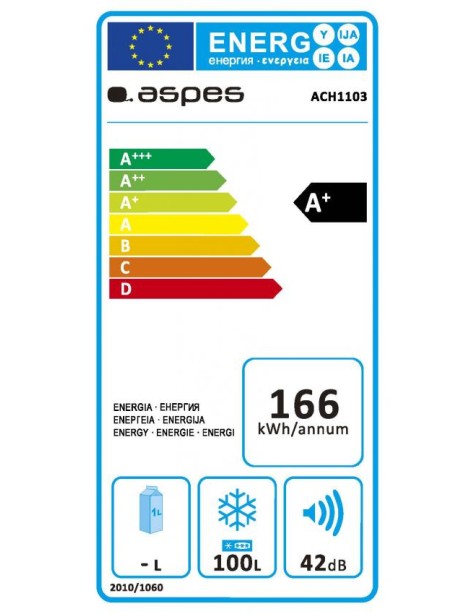 Arcón congelador Aspes, Estático, A+/F, 84,7cm,...