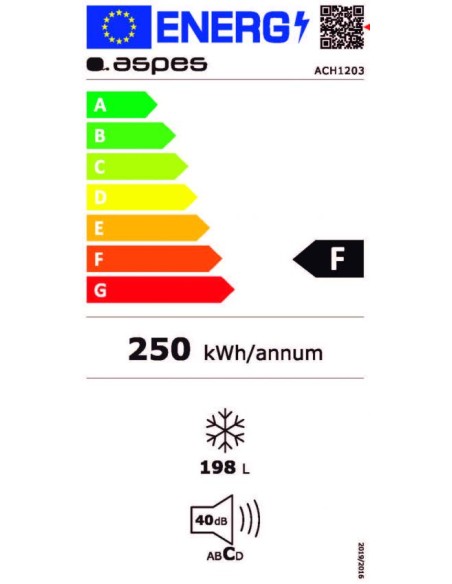 Arcón congelador Aspes, Estático, A+/F, 84,7cm, 91 cm, 55,5cm, Blanco, Display/Dual 200 Litros