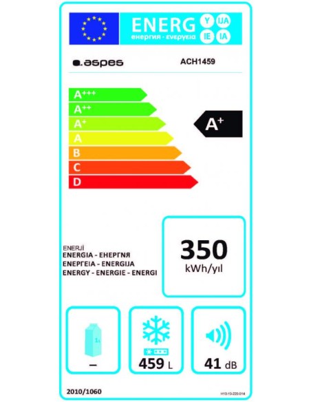 Arcón congelador Aspes, Dual Cooling, A+/C, 84cm, 149,2cm,74,3cm, Blanco, Display , 454 Litros