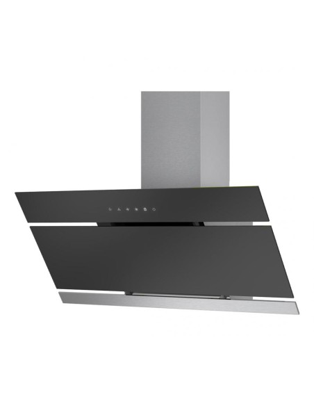 Campana Aspes, Decorativa, A++, 114cm, 89.7cm, 40.3cm, C.Negro, Táctil, 600m3/h, 58dB, 1 filtro