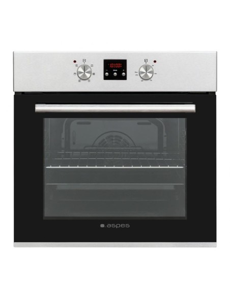 Horno Aspes, 69L, A, 59.5cm, 59.5cm, 57.5cm, Inox, Display LED, 6P, Turbo