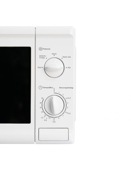 Microondas Aspes, Eléctrico, 20L, 700w, 25.8cm, 44cm, 33.86cm, Blanco, Electrónico, Descongelación