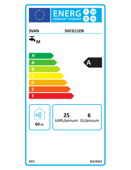Calentador Svan, Estanco, Butano, 11L, A, 66cm, 37cm, 21.3cm, Blanco, Digital, Bajo NOx