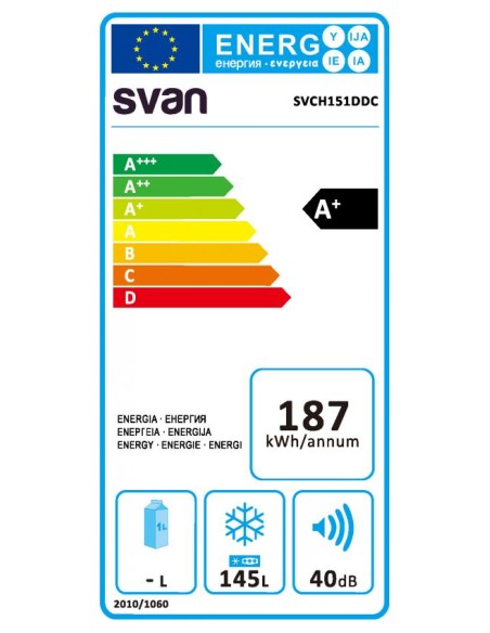 Arcón congelador Svan, Dual Cooling, 150L, A+/F, 84.5cm, 70.5cm, 54.5cm, Blanco, Display
