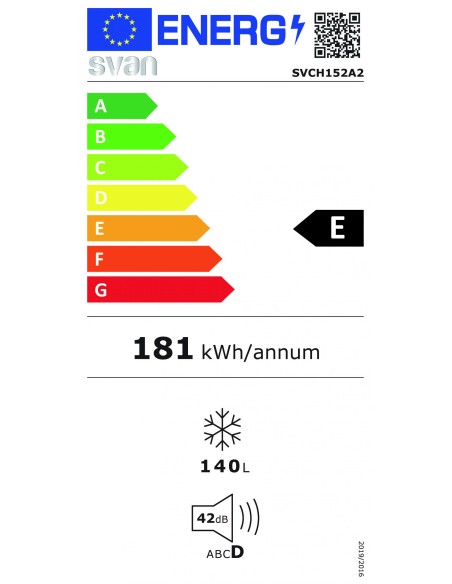 Arcón congelador Svan, Dual Cooling, 150L, A++/E, 84.5cm, 75.4cm, 56.4cm, Blanco, Display