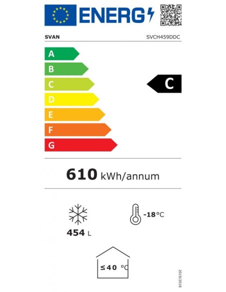 Arcón congelador Svan, Dual Cooling, 454L, A+/C, 84cm, 149.2cm, 74.3cm, Blanco, Display
