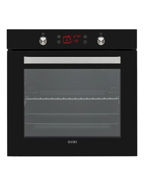 Horno Svan, 78L, A, 59.5cm, 59.5cm, 57.5cm, Cristal Negro, Display Táctil, 10P, Cortina Aire