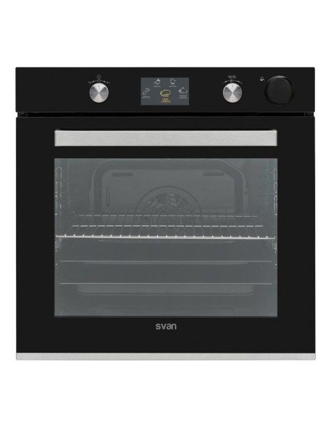 Horno Svan, Vapor, 78L, A, 59.5cm, 59.5cm, 57.5cm, Cristal Negro, TFT-LCD, 12P, CortinaAire