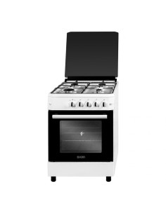 Cocina Svan, Gas, 89cm, 59.7cm, 63cm, Blanca, En.Esmalte,... 2