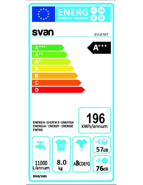 Lavadora 8kg Integración Svan, Inverter,...