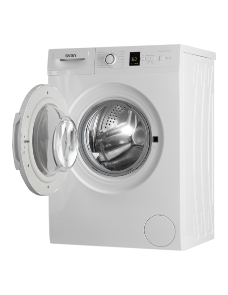 Lavadora 8kg Svan, Universal, A+++/D, 1000 rpm, 84.5cm, 59.7cm, 59cm, Blanca, Display, Antialérgico