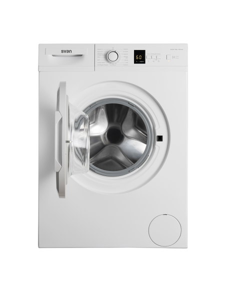 Lavadora 8kg Svan, Universal, A+++/D, 1000 rpm, 84.5cm, 59.7cm, 59cm, Blanca, Display, Antialérgico