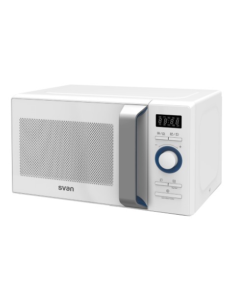 Microondas Svan, Eléctrico, 20L, 800w, 28.5cm, 46.2cm, 37.4cm, Blanco, Digital, Grill