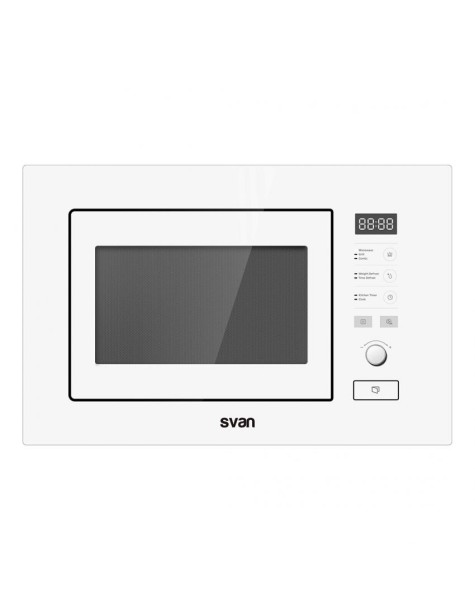 Microondas Integración Svan, 800w, 38,2cm, 59,4cm, 34,3cm,Metacrilato Blanco,Digital,Grill,20 Litros