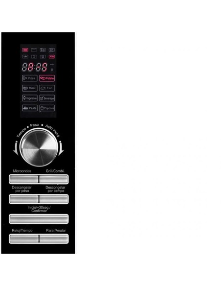 Microondas Svan, 800w, 29,25cm, 48,5cm, 39,58cm, Negro y blanco, Digital, Grill, 23 Litros