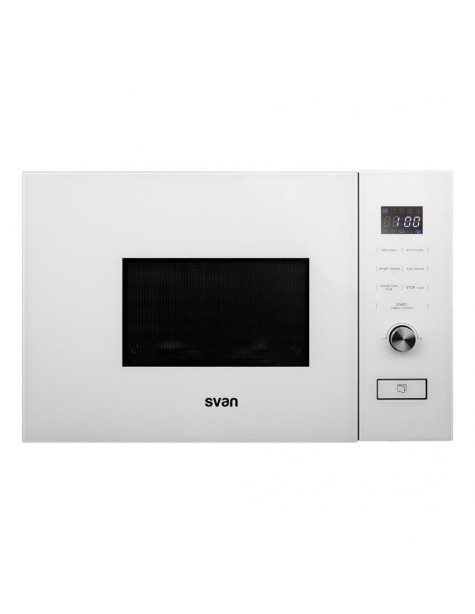 Microondas Integración Svan, 800w, 38,2cm, 59,4cm, 33,3cm, Cristal Blanco, Digital, Grill, 20 Litros