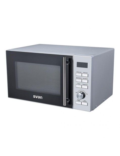 Microondas Cerámico Svan, 900w, 30,6cm, 51,3cm, 42,9cm, Negro, Digital, Grill, 25 Litros