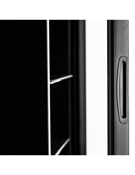 Refrigerador Svan, Cíclico, 115L, A/E, 84.8cm, 54cm, 54cm, Negro, Electrónico, Puerta Cristal 