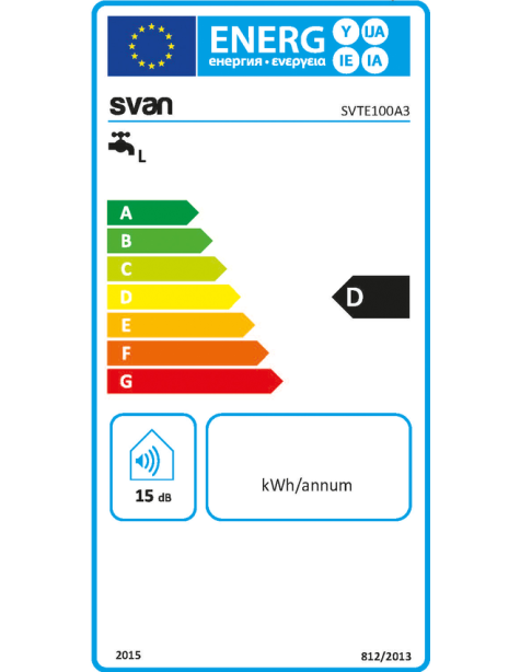 Termo eléctrico Svan, Vertical, 92L, D, 89,5cm,...