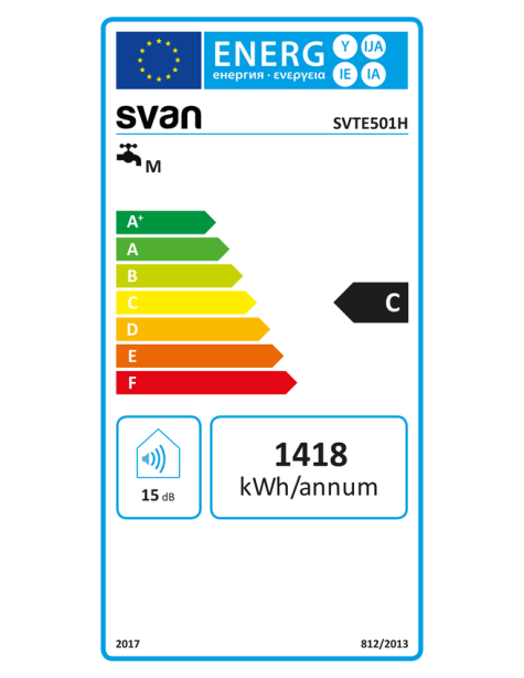 Termo eléctrico Svan, Horizontal, 50L, C,...