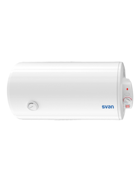 Termo eléctrico Svan, Horizontal, 80L, C, 84.9cm, ø44cm, Blanco, Electrónico, 2kW