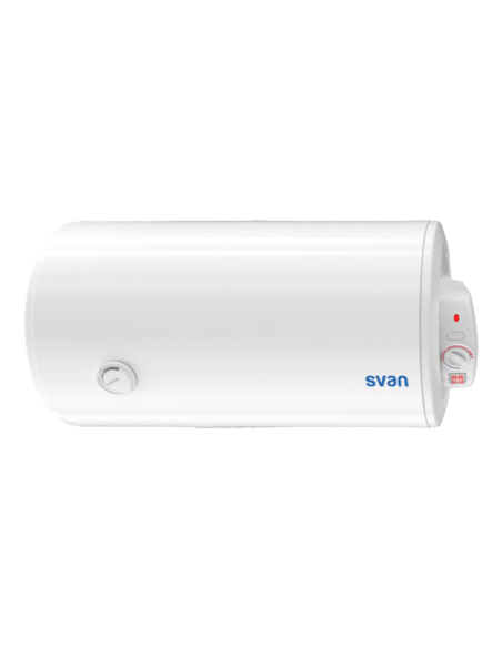 Termo eléctrico Svan, Horizontal, 80L, C, 84.9cm, ø44cm, Blanco, Electrónico, 2kW