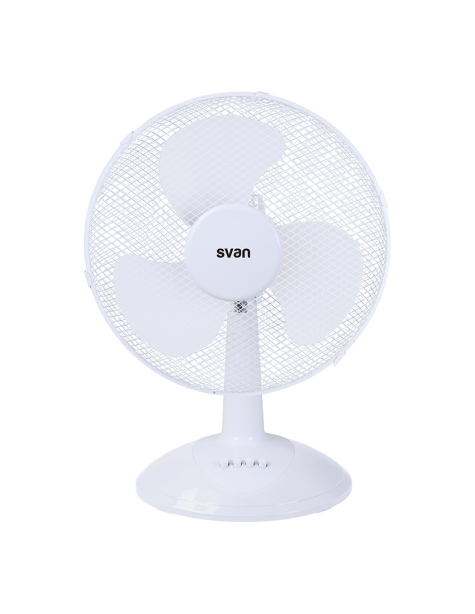 Ventilador Sobremesa Svan, 12'', 40W, Blanco, 3 Velocidades, Electrónico, Oscilación