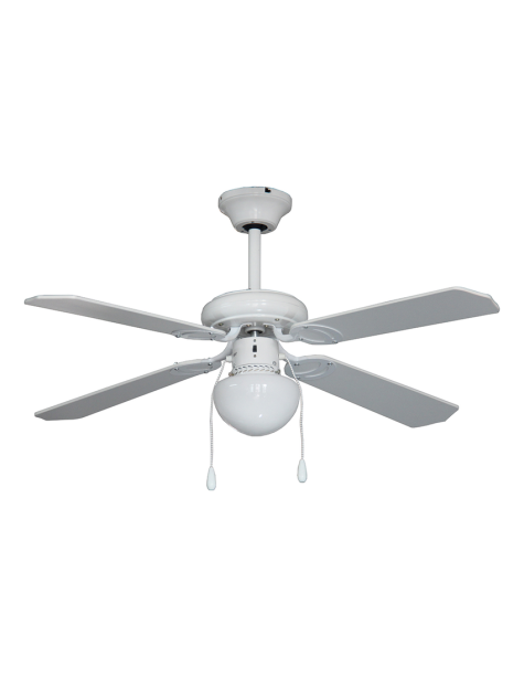 Ventilador Techo Svan, 42'', 50W, Blanco, 3 Velocidades, Cadena tracción, Luz