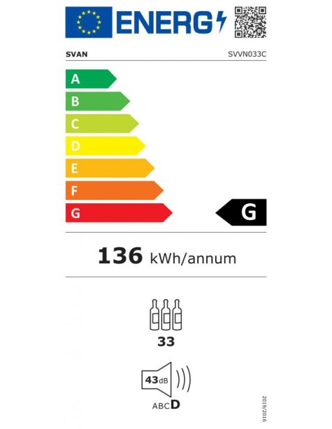 Vinoteca Svan, 33 Botellas, Cíclico, G, 84.7cm,...