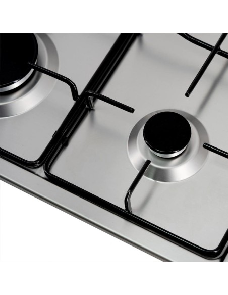 Encimera Svan, Gas Butano, 7.06kW, 9cm, 58cm, 50cm, Inox, Ignición Auto, 4F, Kit Gas