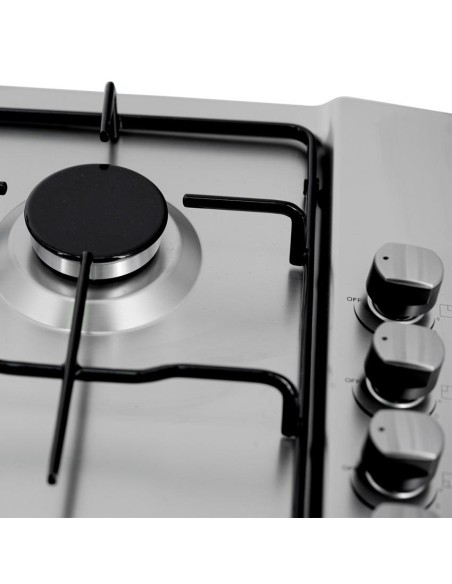 Encimera Svan, Gas Butano, 7.06kW, 9cm, 58cm, 50cm, Inox, Ignición Auto, 4F, Kit Gas