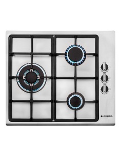 Placa Gas Butano Aspes 6180W 9cm 58cm 50cm Inox Manual...