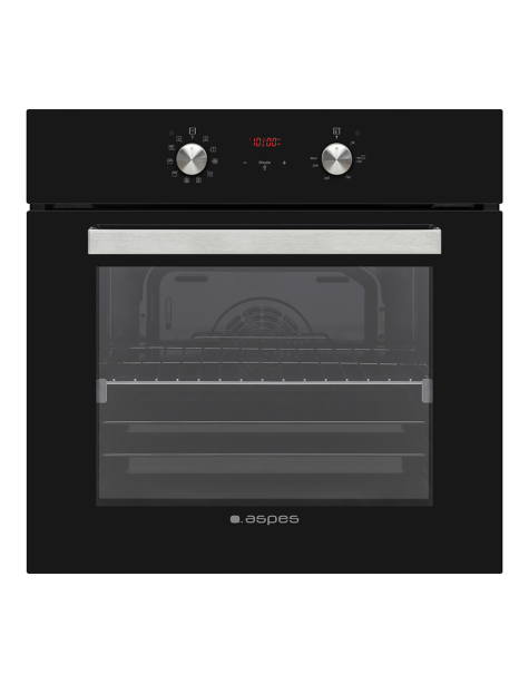 Horno Multifunción Aspes 69L A 59,5cm 59,5cm 57,5cm Cristal negro Display táctil 10P G.Telescópicas