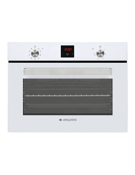 Horno Multifunción Aspes 50L A 45,5cm 59,5cm 57,5cm Cristal blanco Display 9P Turbo