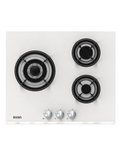 Placa Gas Butano Svan 6050W 10cm 60cm 51cm Cristal blanco...