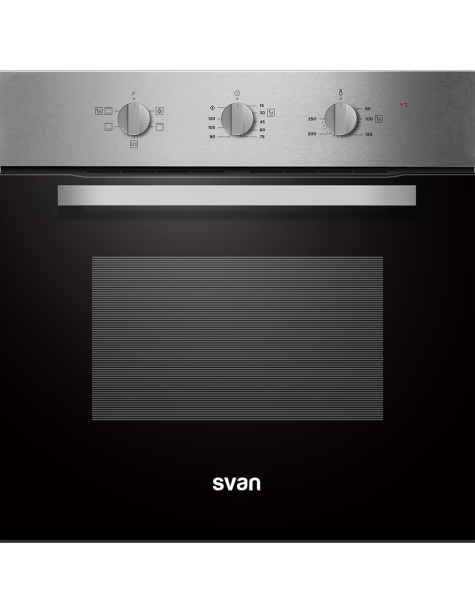 Horno Svan 70L A 59,5cm 59,5cm 57,5cm Inox Manual 5P Cavidad Relieve