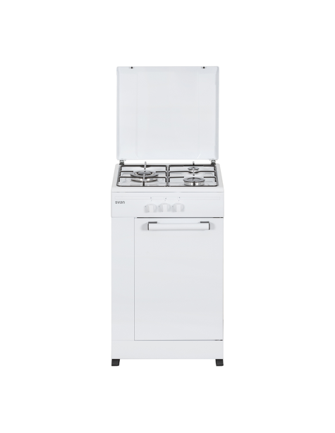 Cocina Svan Gas 86cm 49,8cm 51,5cm Blanco Manual 3Q Wok KitGas T.Metal PortaBom.