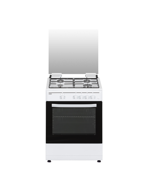 Cocina Svan Gas 85,5cm 59,8cm 62,6cm Blanco Manual 4Q 55L 2P KitGas T.Cristal Grill