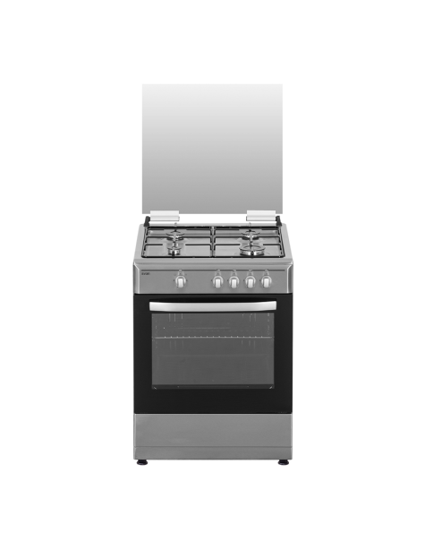 Cocina Svan Gas 85,5cm 59,8cm 62,6cm Inox Manual 4Q 55L 2P KitGas T.Cristal Grill