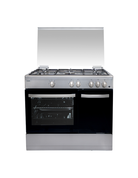 Cocina Svan Gas 80cm 89,8cm 60,1cm Inox Manual 5Q Wok 59L 2P KitGas T.Cristal