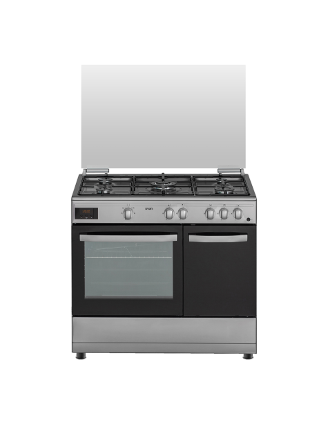 Cocina Svan Gas 87,6cm 89,7cm 62,7cm Inox En.Inox Electrónico 5Q Wok 59L 2P KitGas PortaBom. Grill